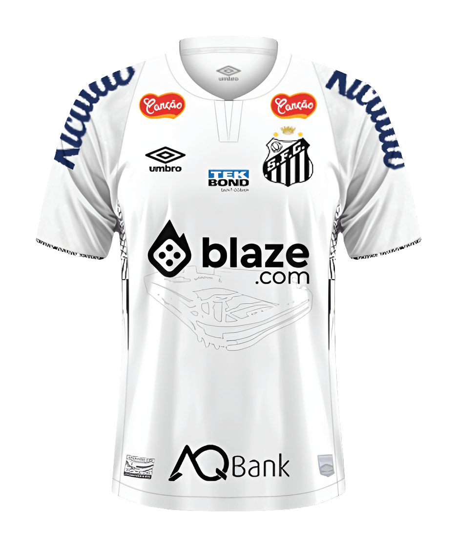 Santos 24/25 I Home Jersey - All Sponsors - Fan Version | Free Shipping + Keychain Gift