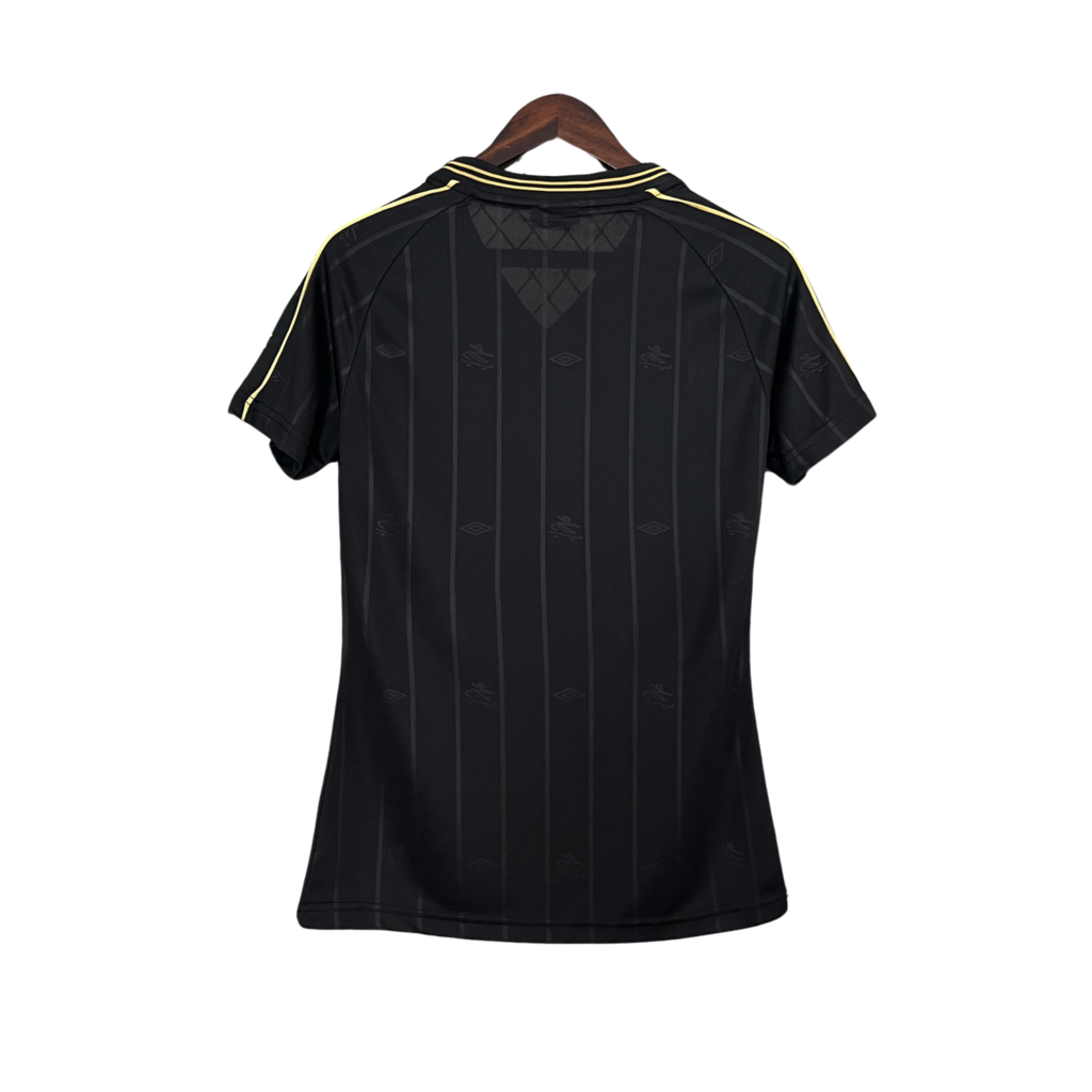 Santos 24/25 Charlie Brown Jr Women's Jersey - Black - Fan Version | Free Shipping + Keychain Gift