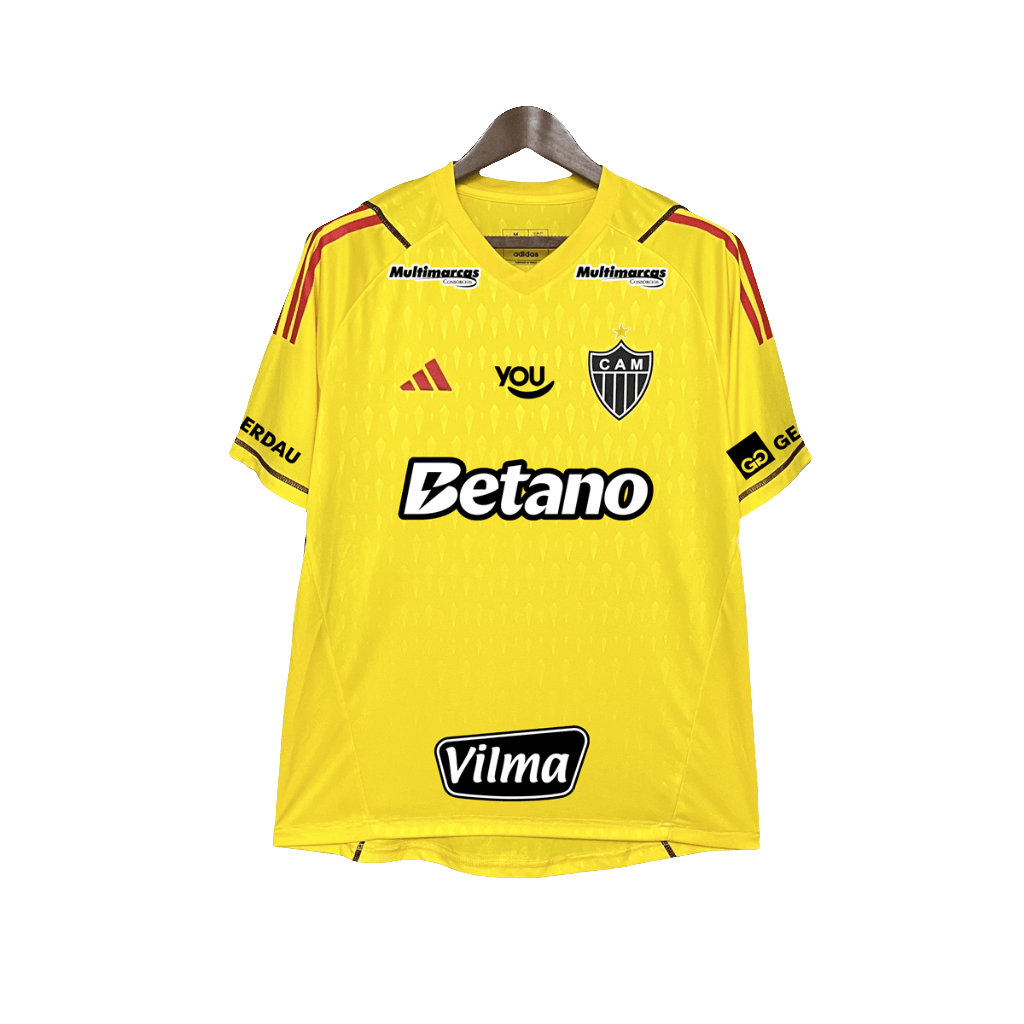 Atletico Mineiro 24/25 Goalkeeper Jersey - Yellow - All Sponsors - Fan Version | Free Shipping + Keychain Gift