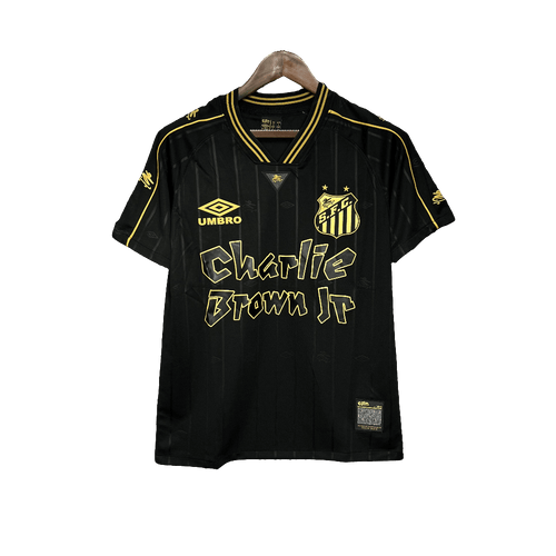 Santos 24/25 Charlie Brown JR Jersey - Black - Fan Version | Free Shipping + Keychain Gift