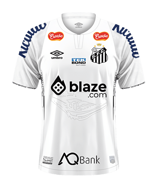 Santos 24/25 I Home Jersey - All Sponsors - Fan Version | Free Shipping + Keychain Gift