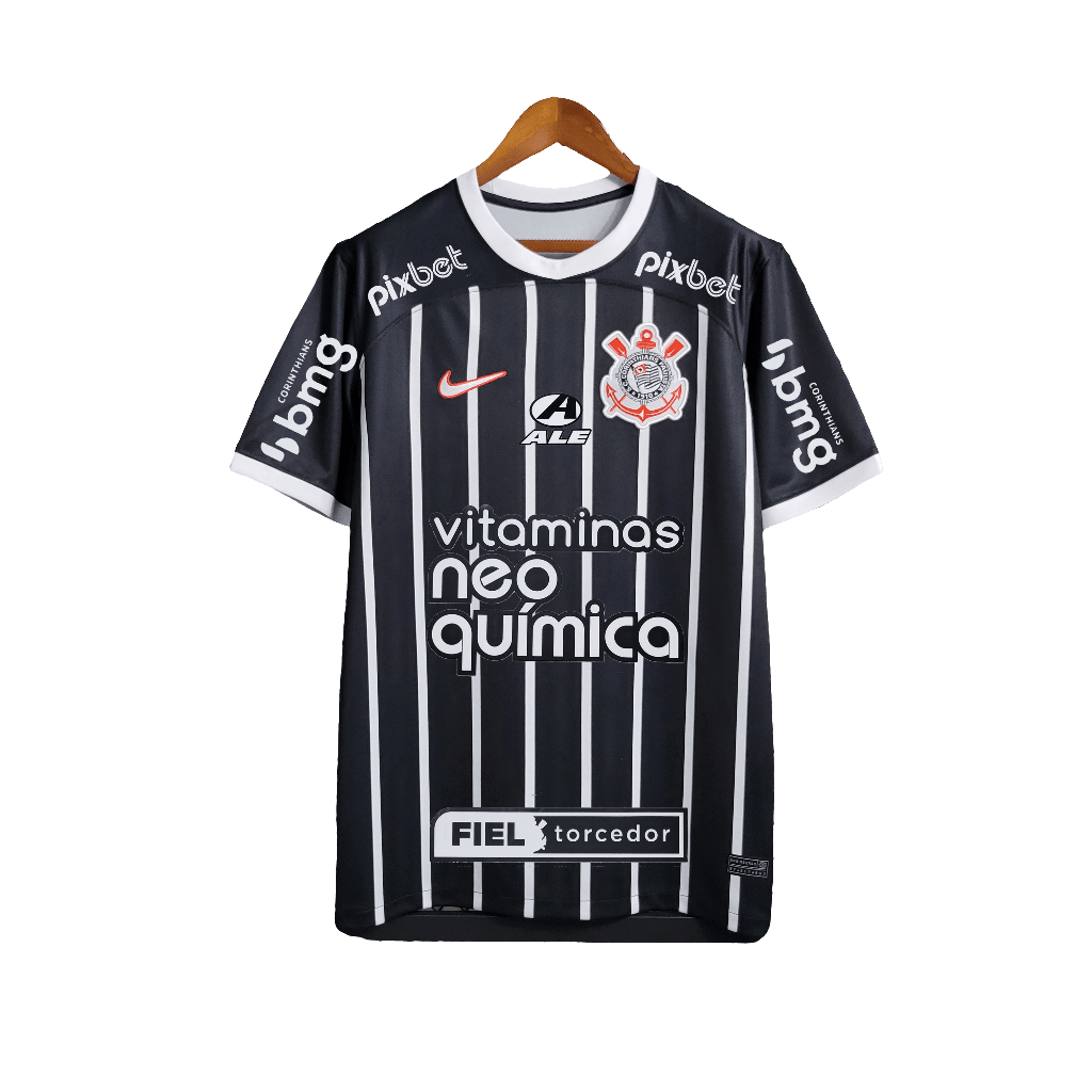 Corinthians 23/24 II Away Jersey - All Sponsors - Fan Version | Free Shipping + Keychain Gift