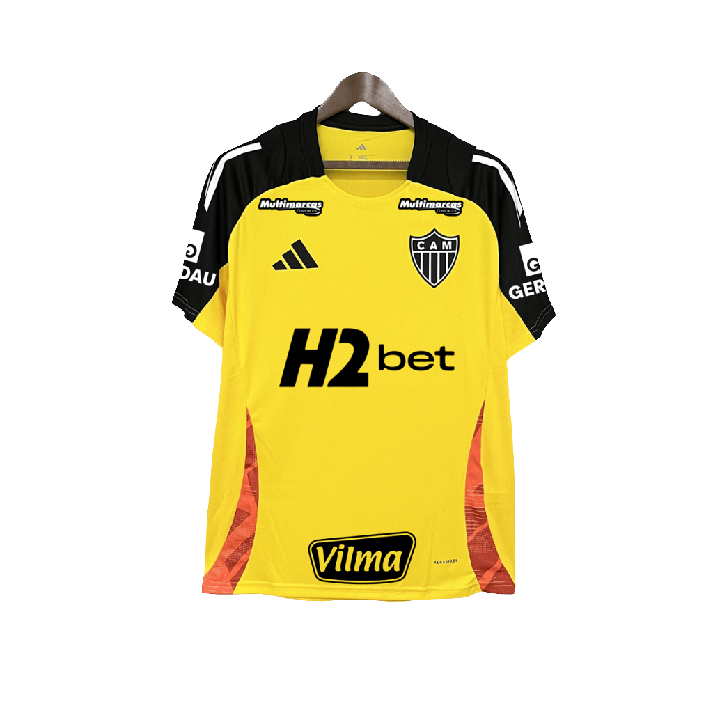 Atletico Mineiro 25/26 Yellow Training Jersey - All Sponsors - Fan Version | Free Shipping + Keychain Gift