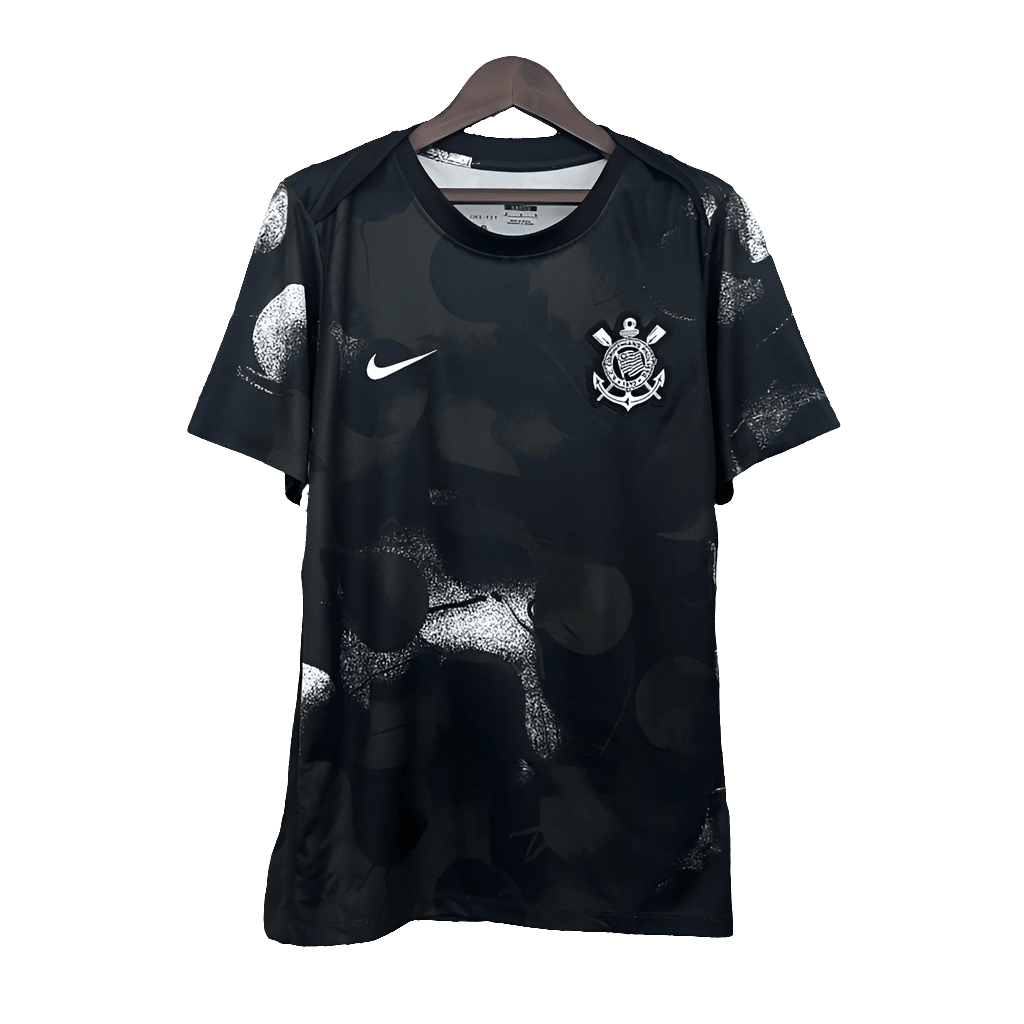 Corinthians 25/26 Training Jersey - Black - Fan Version | Free Shipping + Keychain Gift