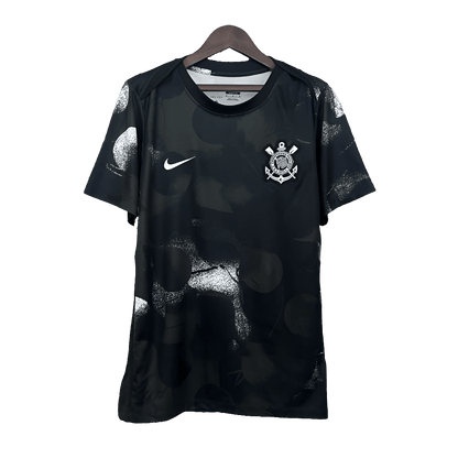 Corinthians 25/26 Training Jersey - Black - Fan Version | Free Shipping + Keychain Gift
