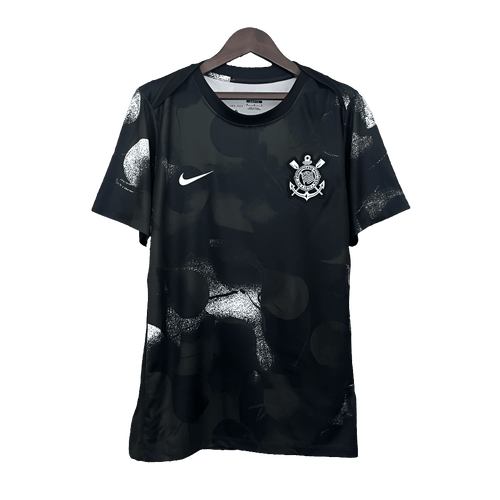 Corinthians 25/26 Training Jersey - Black - Fan Version | Free Shipping + Keychain Gift