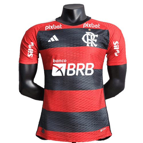 Flamengo 23/24 I Home Jersey - All Sponsors - Player Version | Free Shipping + Keychain Gift