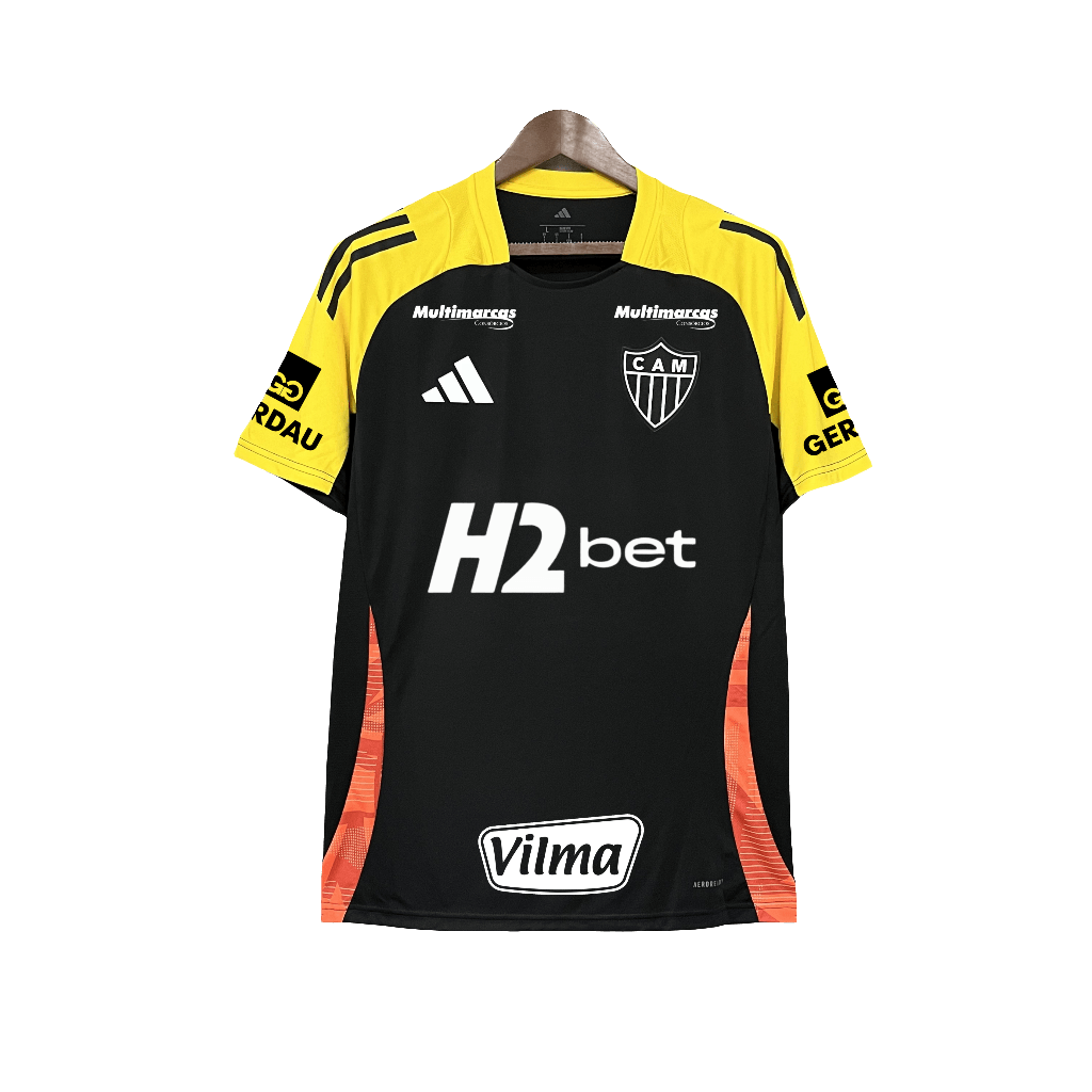 Atletico Mineiro 25/26 Training Jersey - All Sponsors - Black - Fan Version | Free Shipping + Keychain Gift