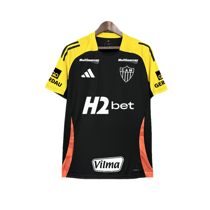 Atletico Mineiro 25/26 Training Jersey - All Sponsors - Black - Fan Version | Free Shipping + Keychain Gift