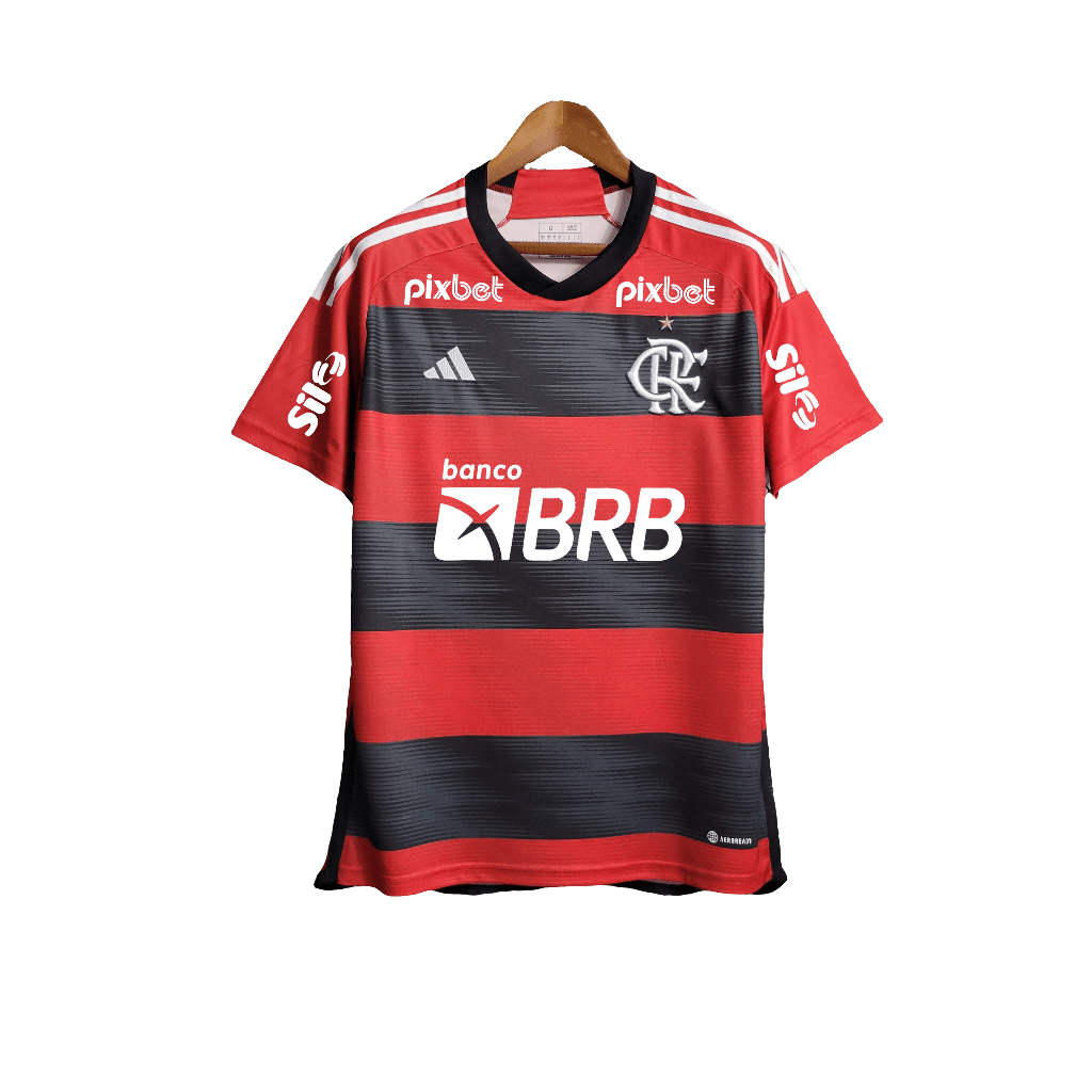 Flamengo 23/24 I Home Jersey - All Sponsors - Fan Version | Free Shipping + Keychain Gift