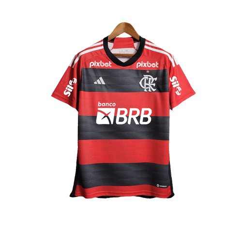 Flamengo 23/24 I Home Jersey - All Sponsors - Fan Version | Free Shipping + Keychain Gift