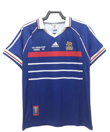 France 1998 I Home Jersey - Retro Version | Free Shipping + Keychain Gift